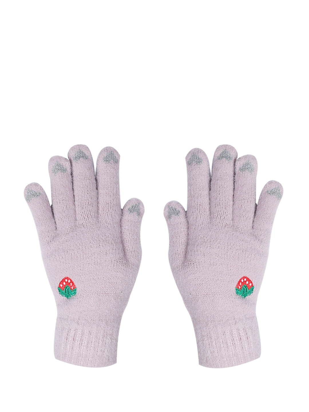 

LOOM LEGACY Women Mauve-Coloured Printed Winter Gloves