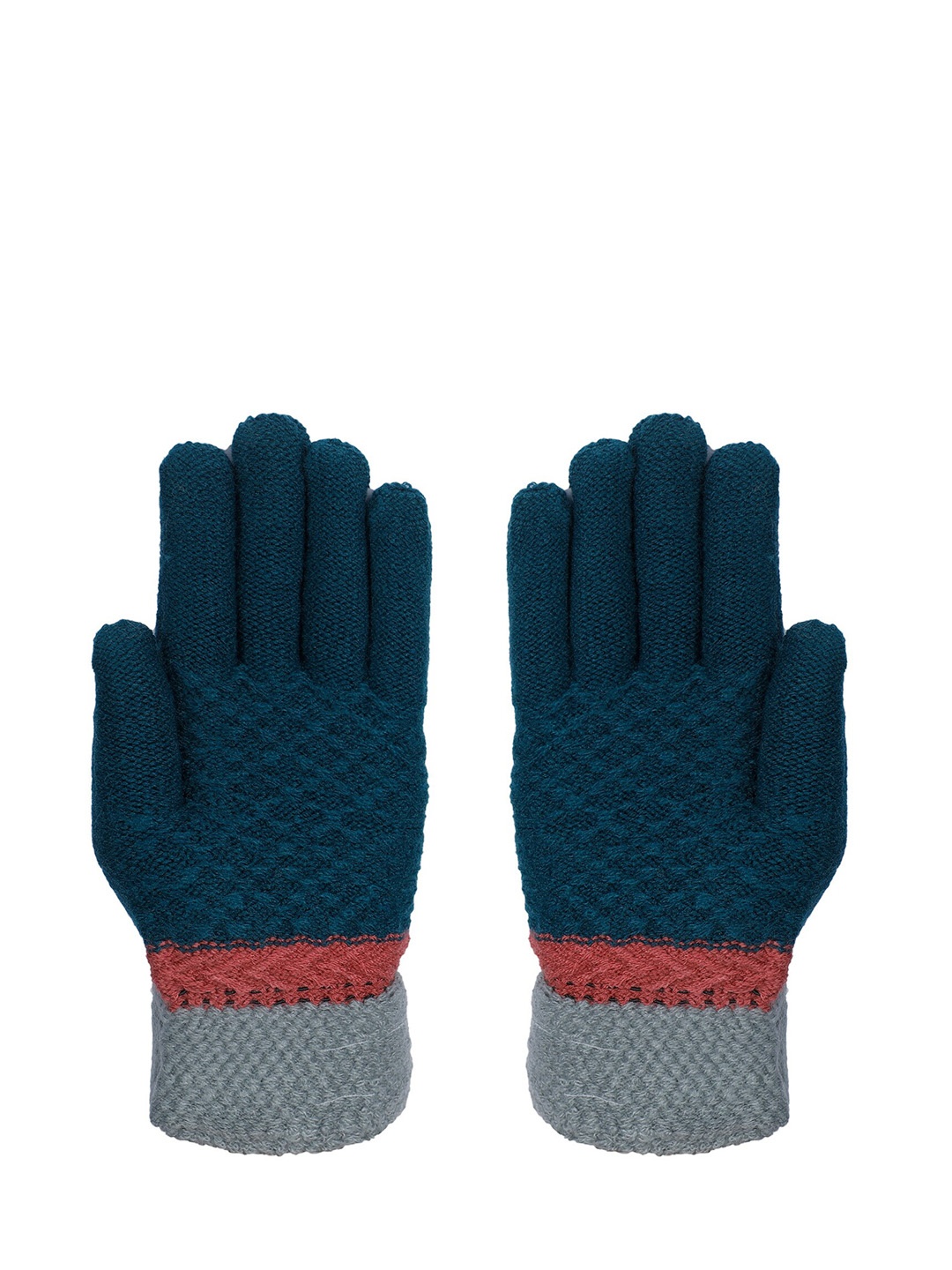 

LOOM LEGACY Women Teal-Green Embellished Acrylic Winter Hand Gloves