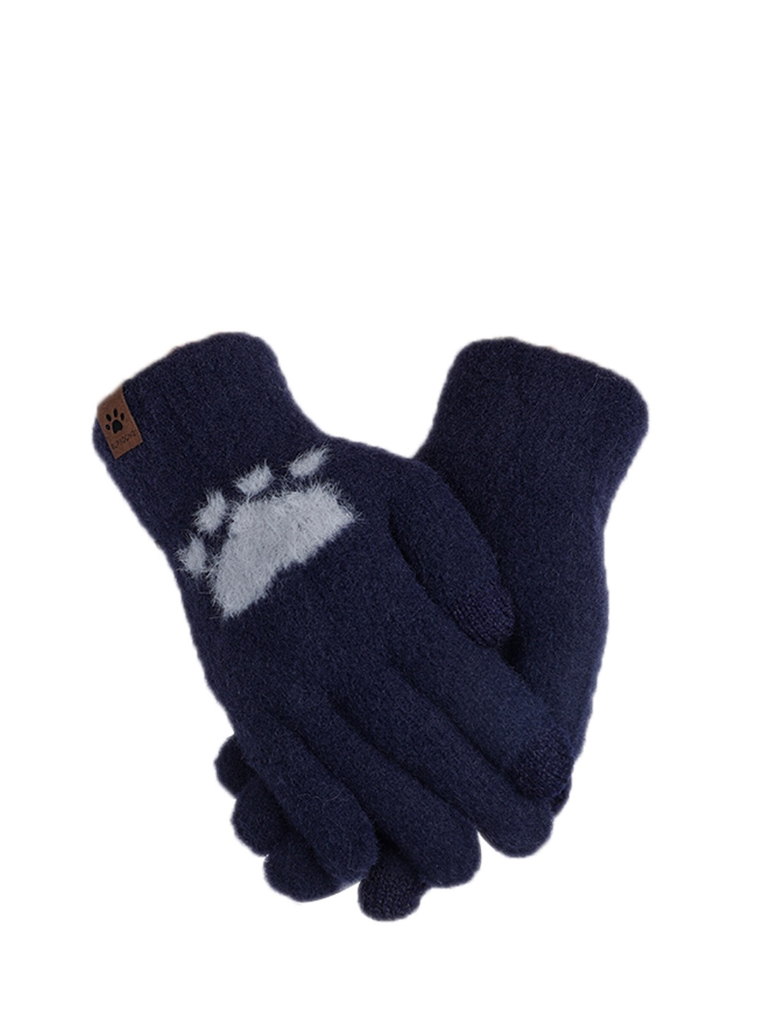 

LOOM LEGACY Women Navy Blue Patterned Hand Gloves