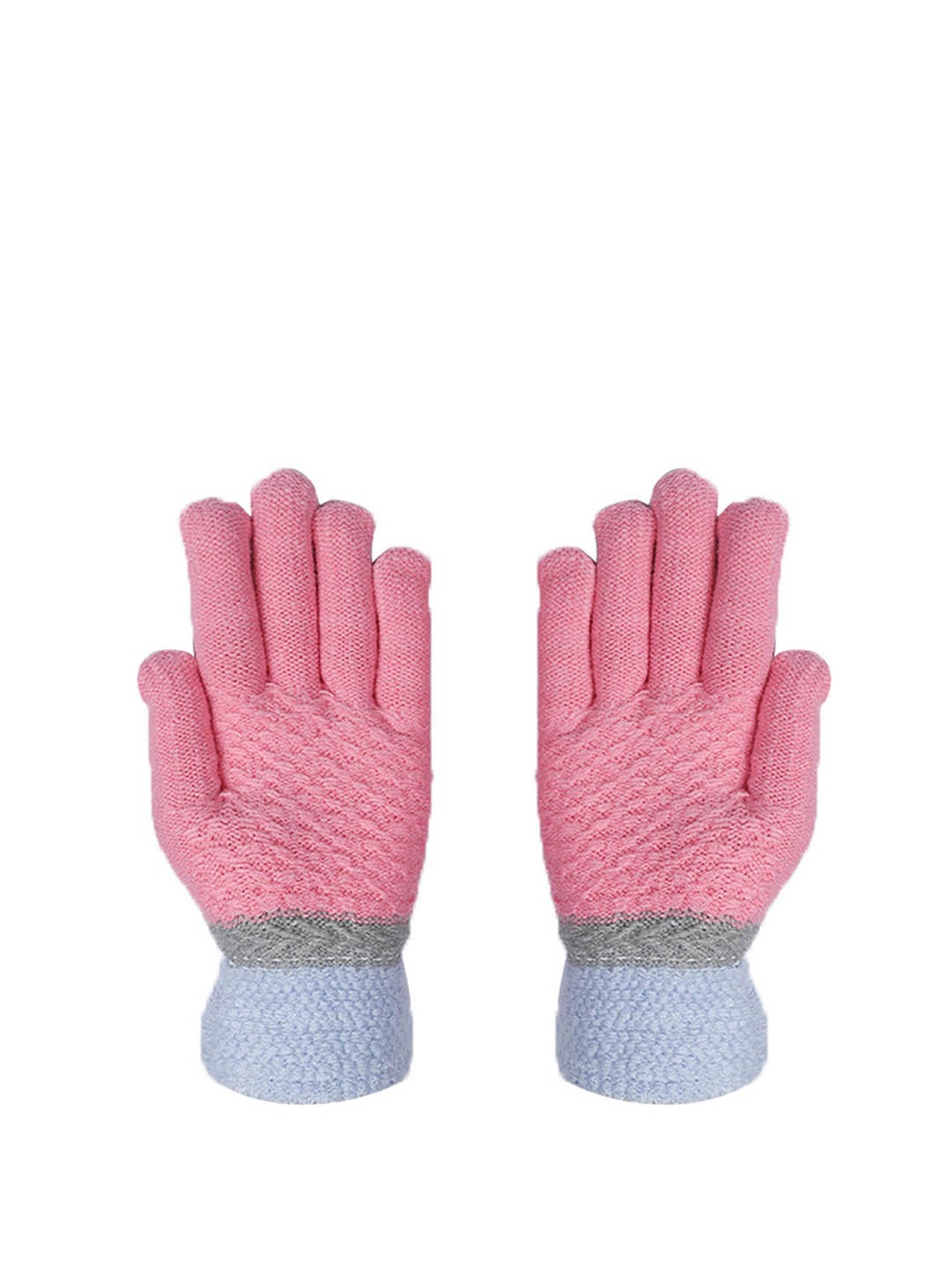 

LOOM LEGACY Women Pink & Blue Textured Gloves