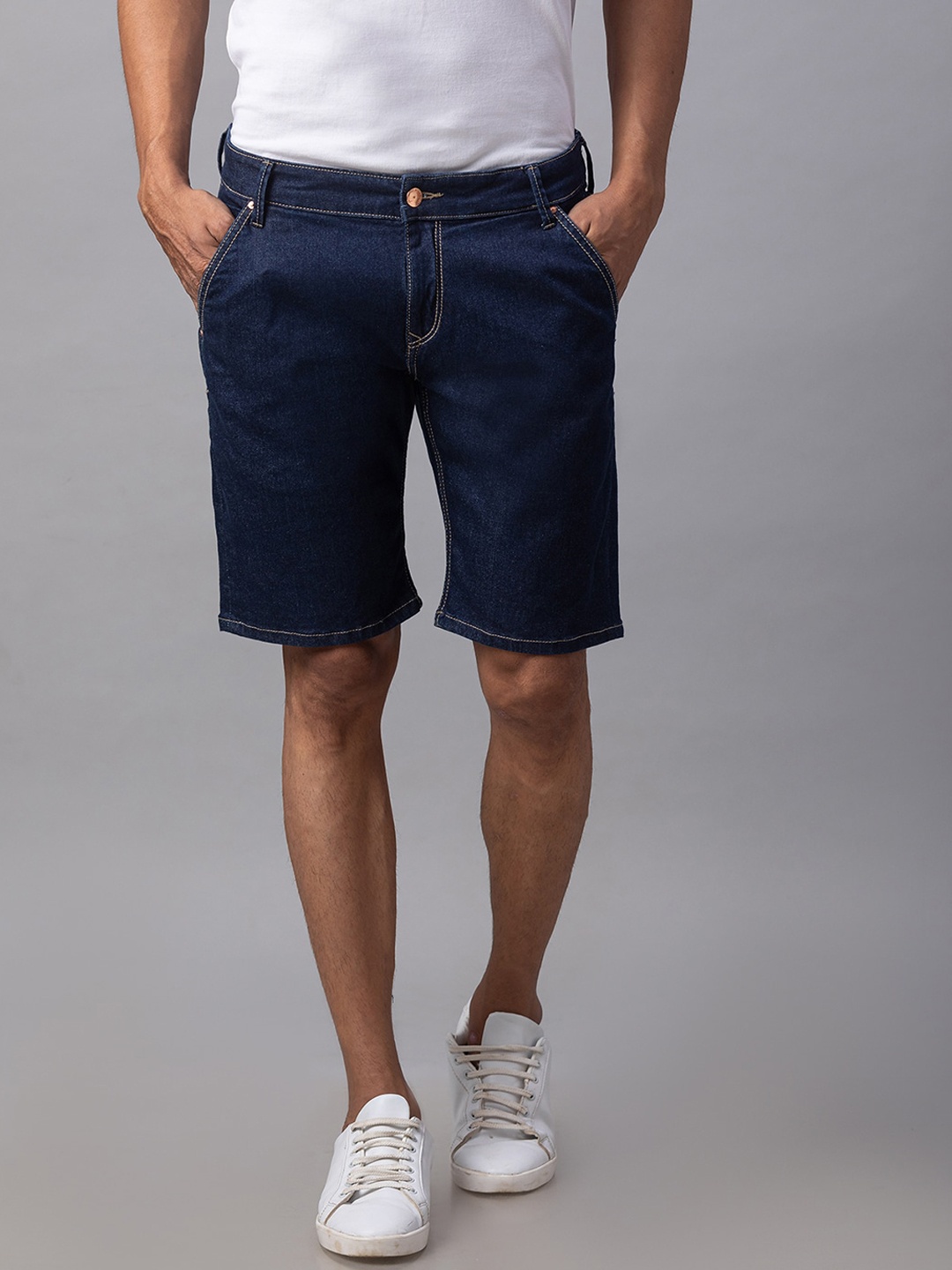 

SPYKAR Men Solid Denim Regular Fit Shorts, Blue
