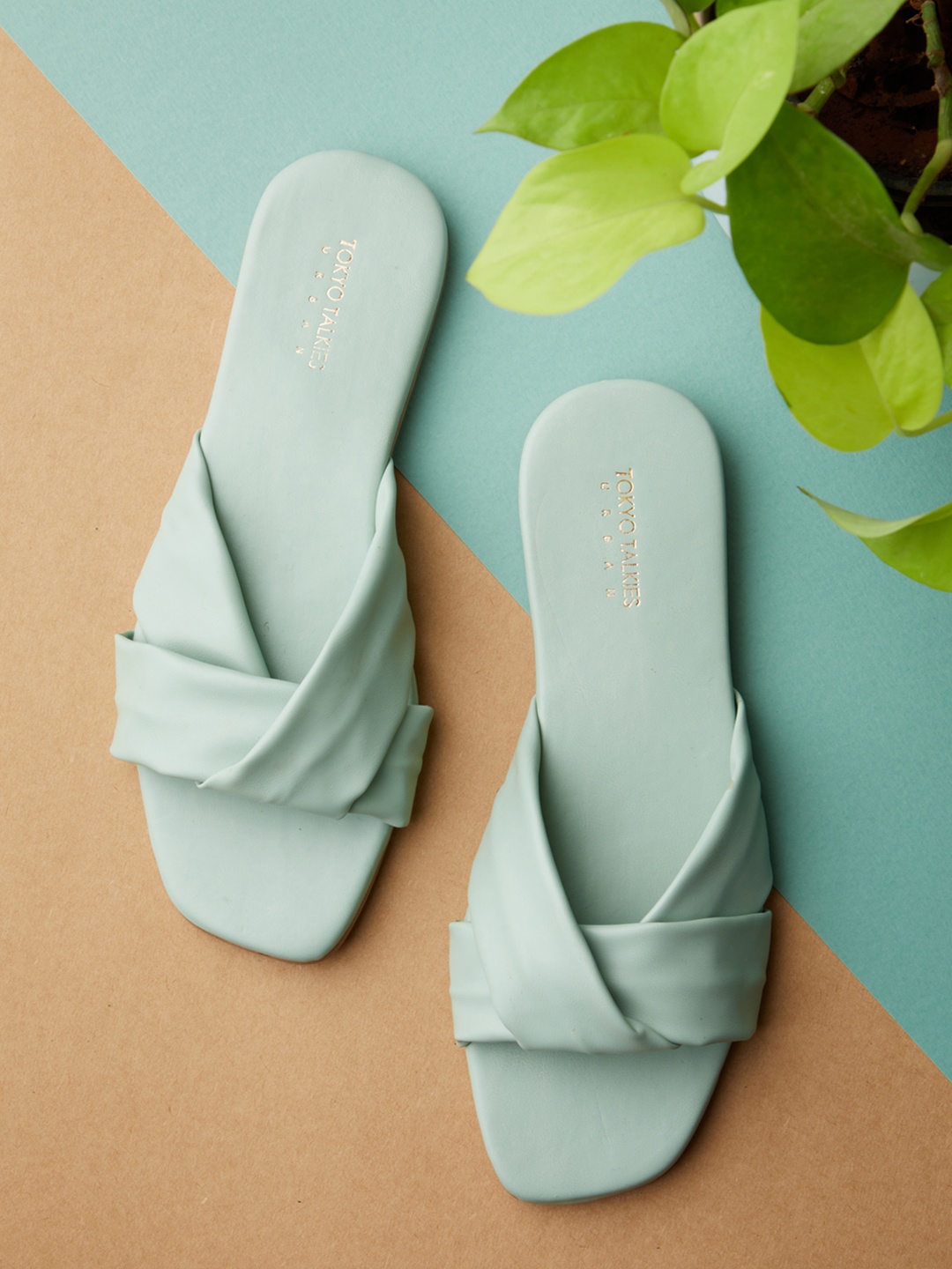 

Tokyo Talkies Women Sea Green Open Toe Flats