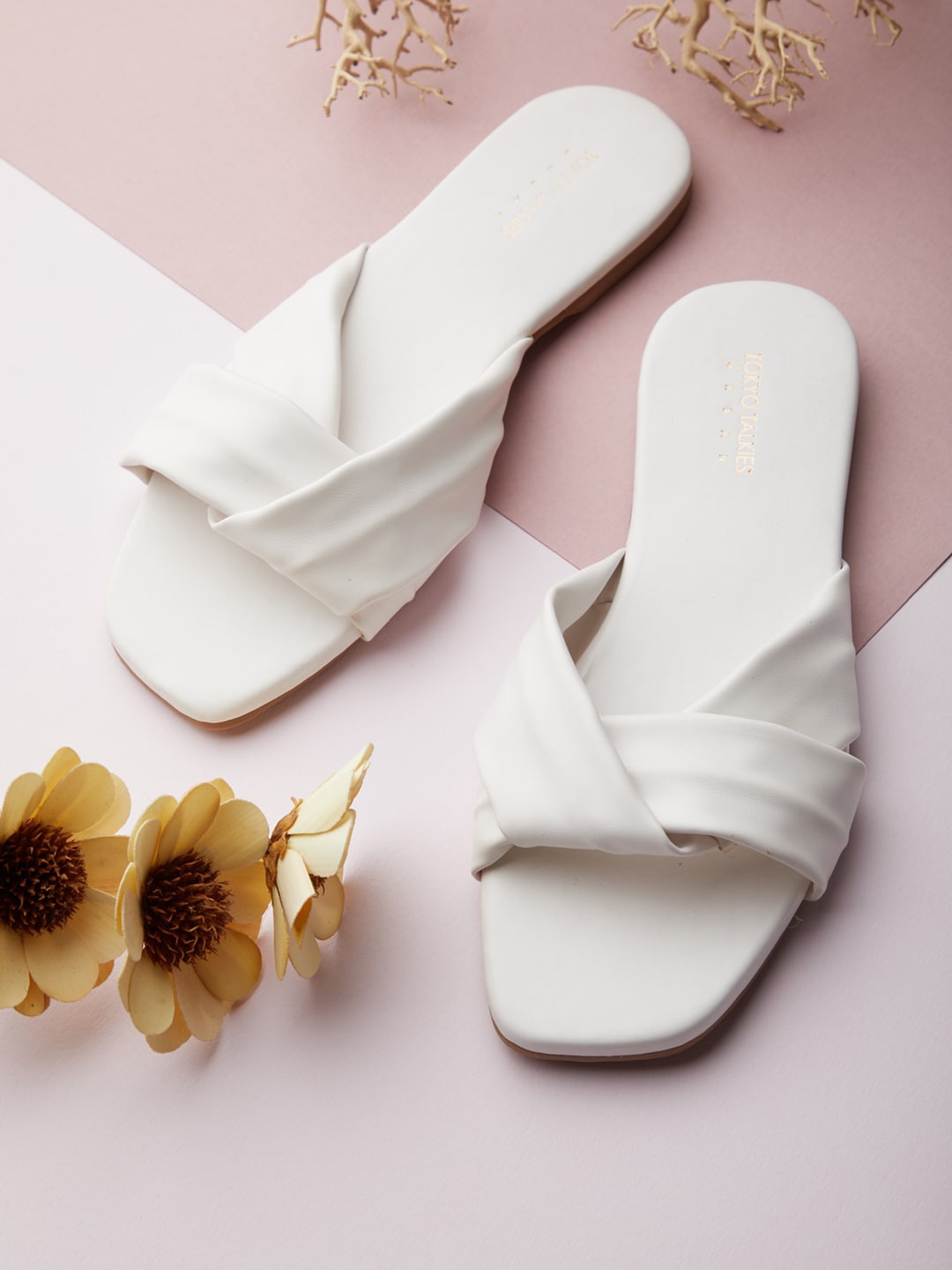 

Tokyo Talkies Women Off White Open Toe Flats