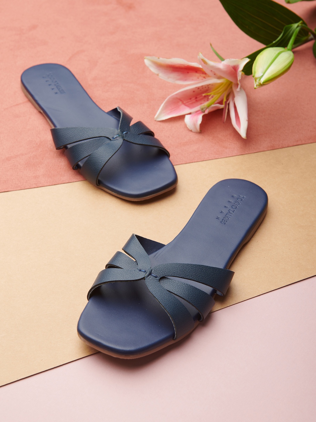 

Tokyo Talkies Women Navy Blue Open Toe Flats