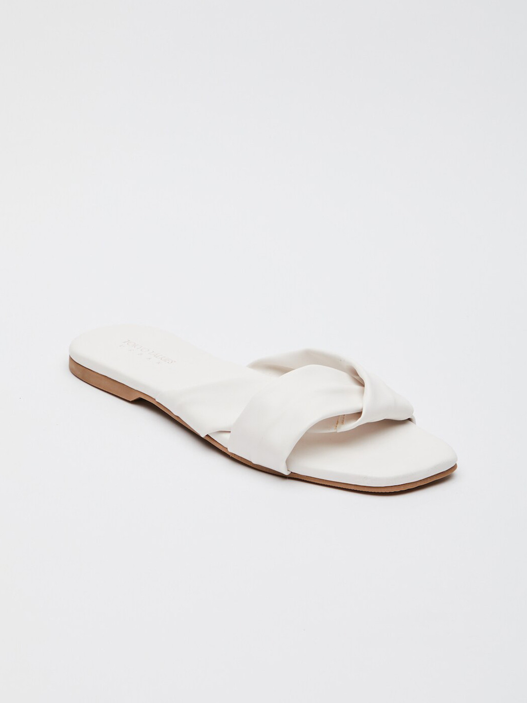 

Tokyo Talkies Women White Colourblocked Open Toe Flats with Bows