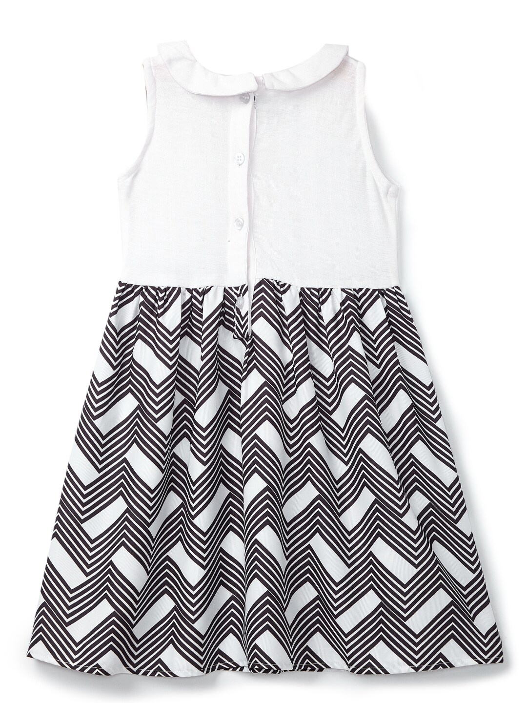 

YK Girls White and Black Peter Pan Collar Dress