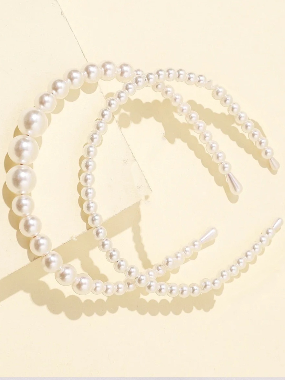 

OOMPH Women Set of 2 Embellished Hairband, White