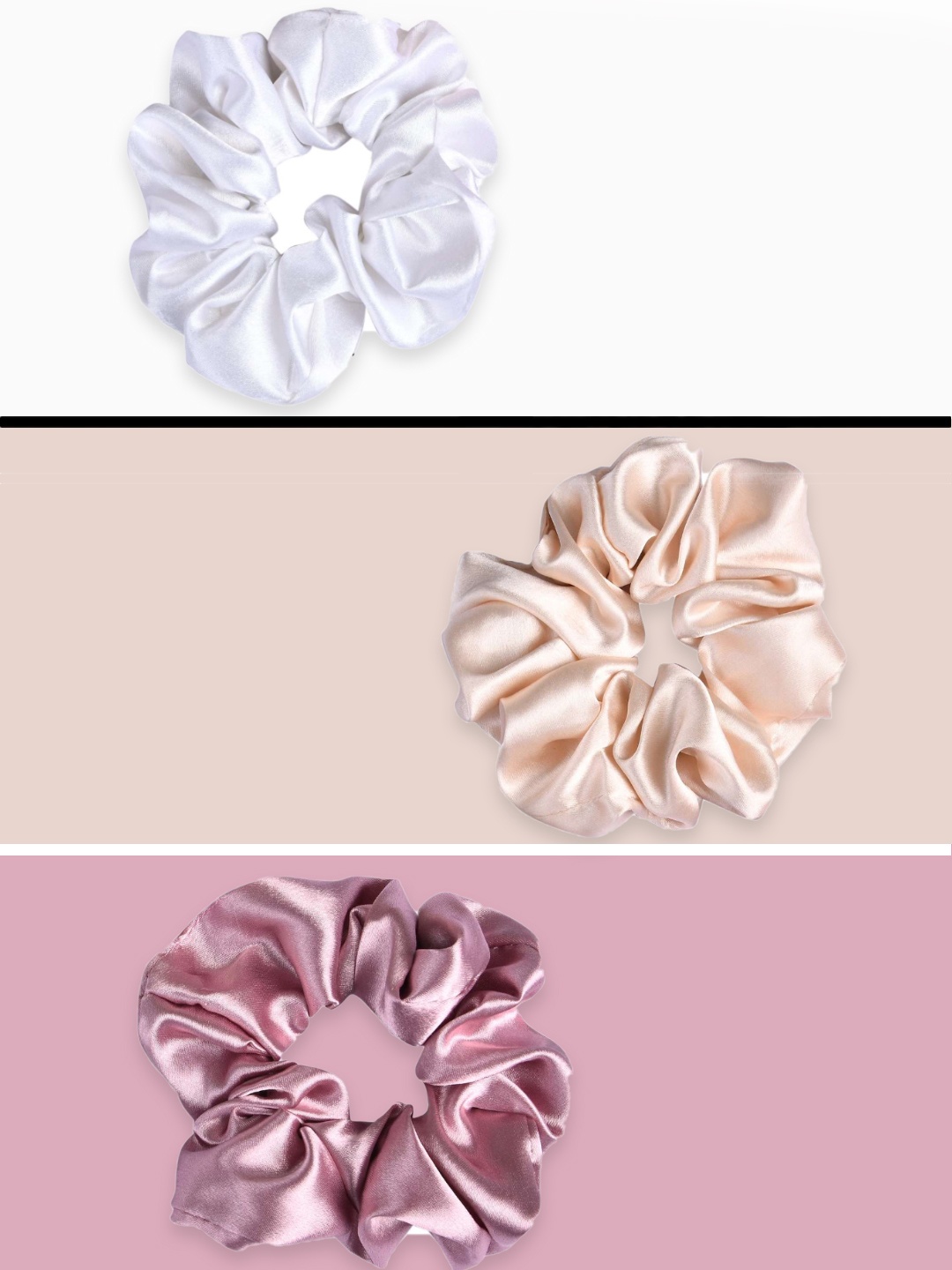 

OOMPH Women Set of 3 Embellished Ponytail Holders, Pink