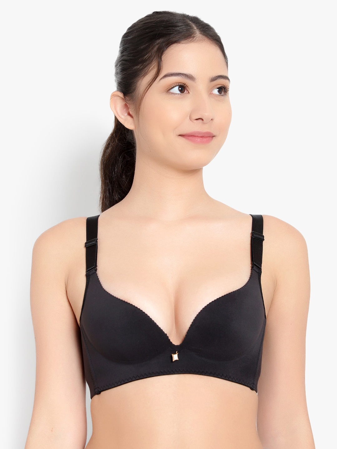 

PARKHA Women Black Solid Heavily Padded Tshirt Bra