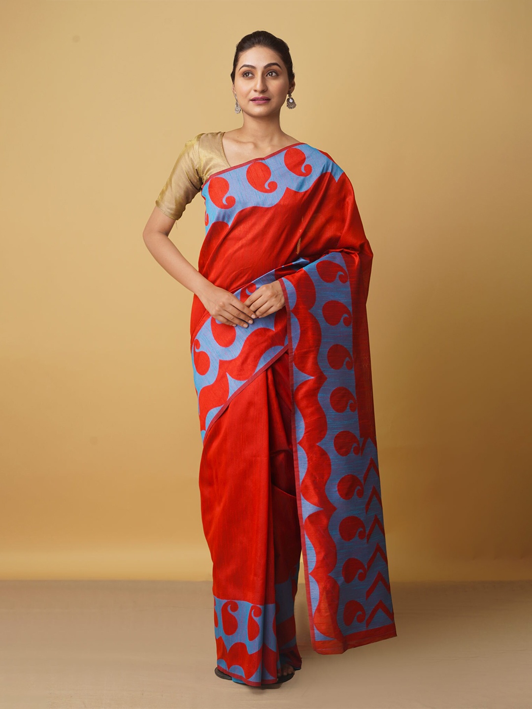 

Unnati Silks Maroon & Blue Mysore Silk Saree