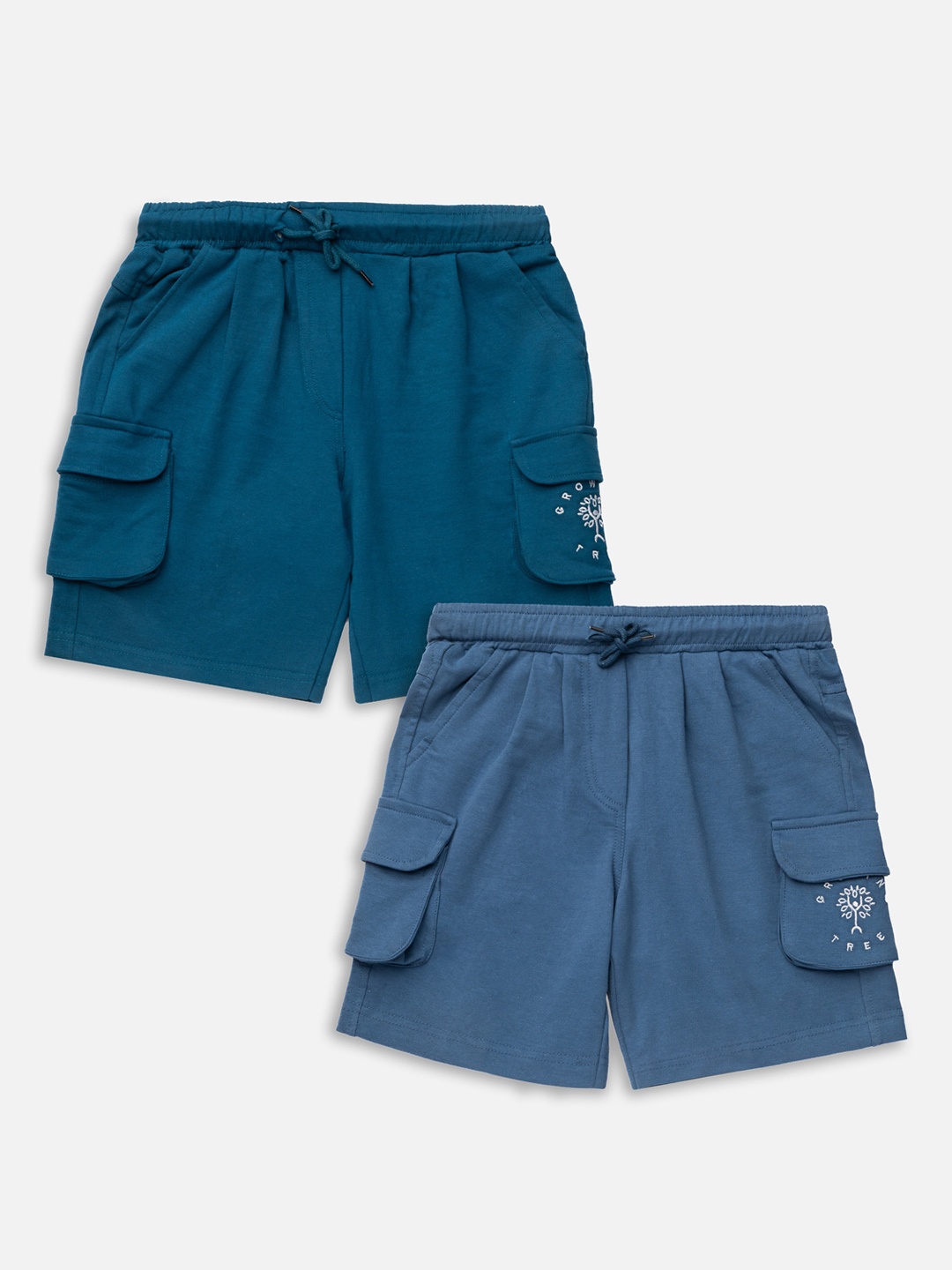 

Growing Tree Kids Pack Of 2 Outdoor Antimicrobial Technology Organic Cotton Shorts, Blue