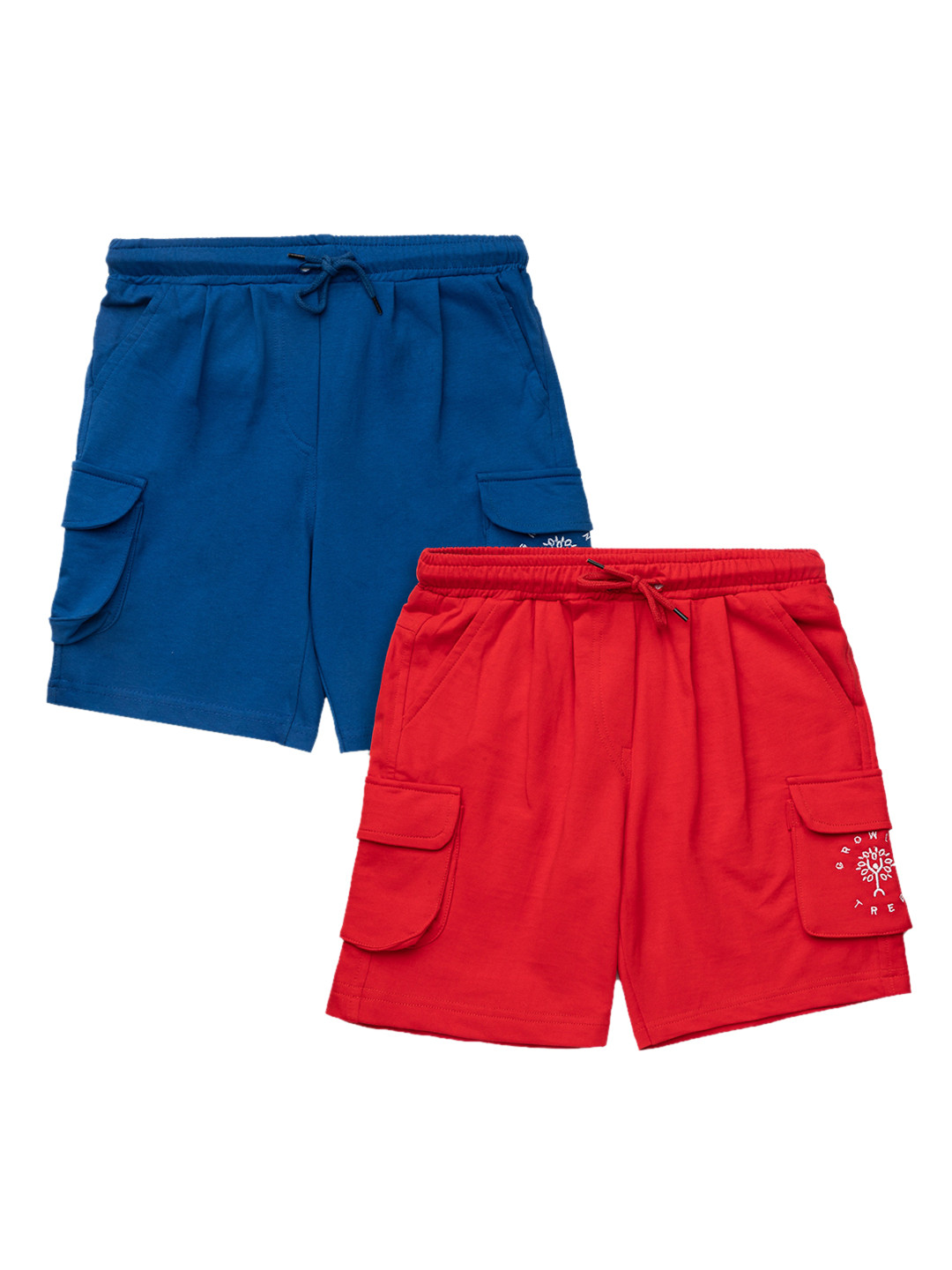 

Growing Tree Kids Set Of 2 Outdoor Antimicrobial Technology Organic Cotton Shorts, Blue