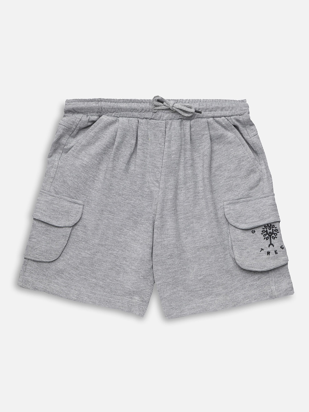

Growing Tree Unisex Kids Organic Cotton Antimicrobial Cargo Shorts, Grey melange