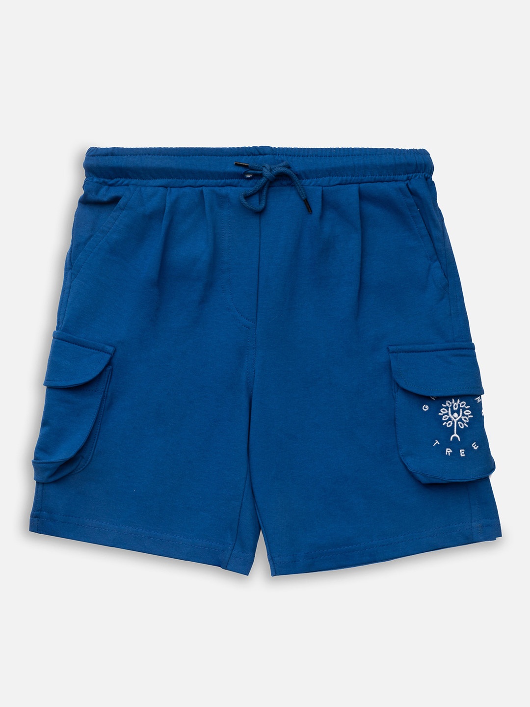 

Growing Tree Unisex Kids Organic Cotton Antimicrobial Cargo Shorts, Blue