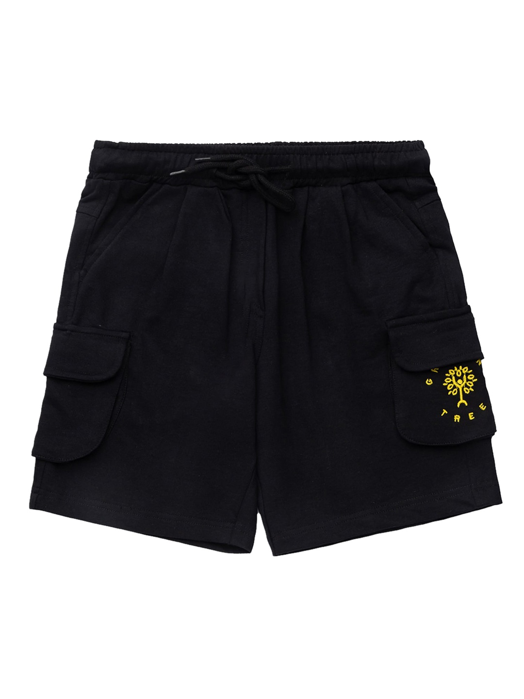 

Growing Tree Unisex Kids Organic Cotton Antimicrobial Cargo Shorts, Black