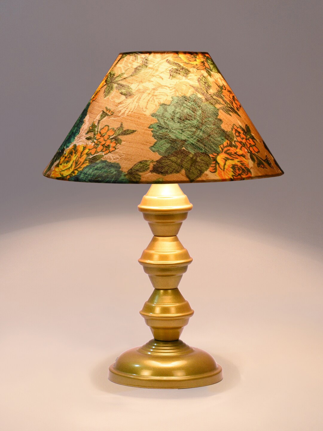 

foziq Unisex Gold-Toned Printed Table Lamp