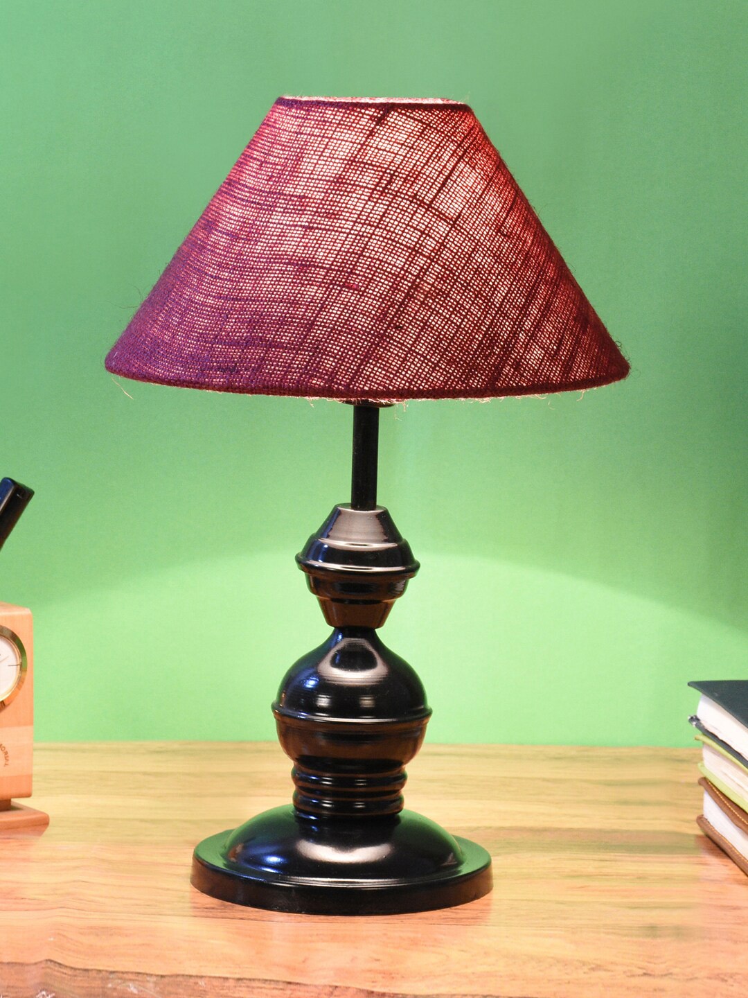 

foziq Black & Pink Solid Table Lamp