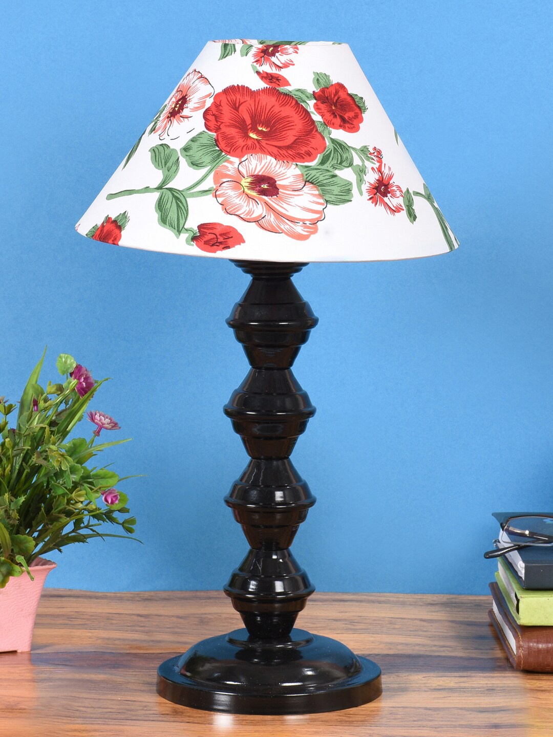 

foziq Black & White Printed Table Lamp