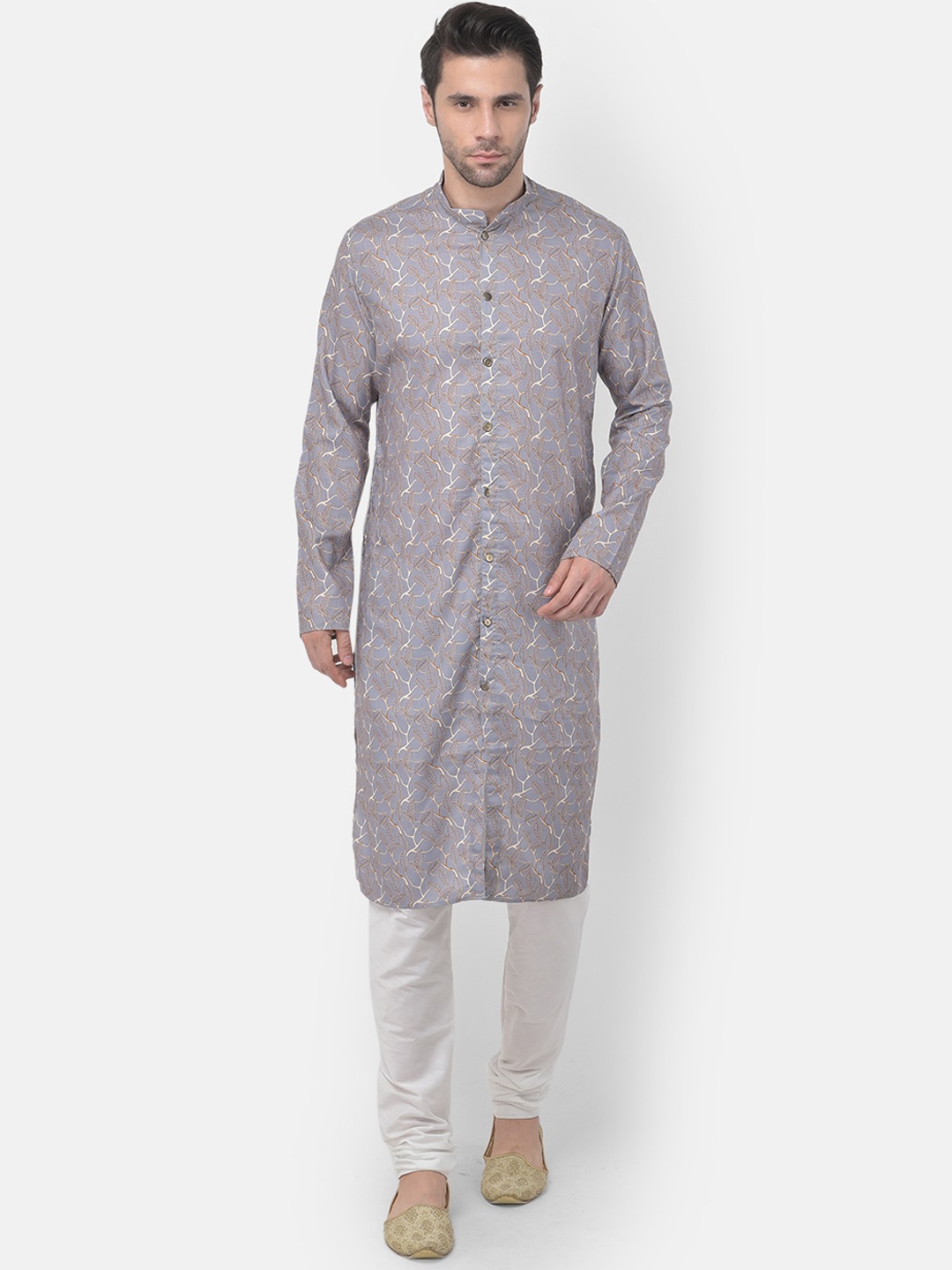 

TABARD Men Cotton Printed Kurta, Grey