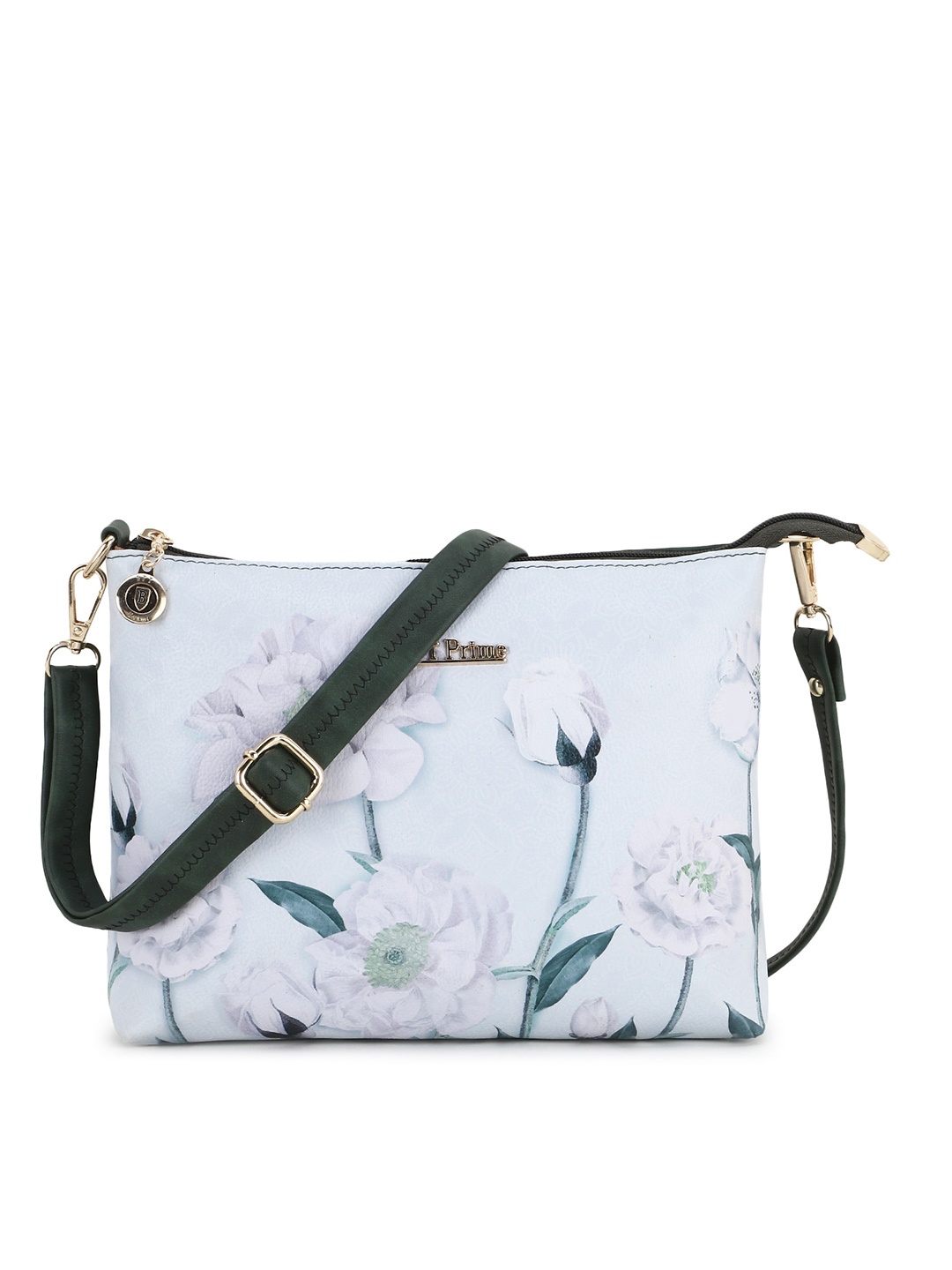 

WOMEN MARKS Sea Green Floral Printed PU Structured Sling Bag
