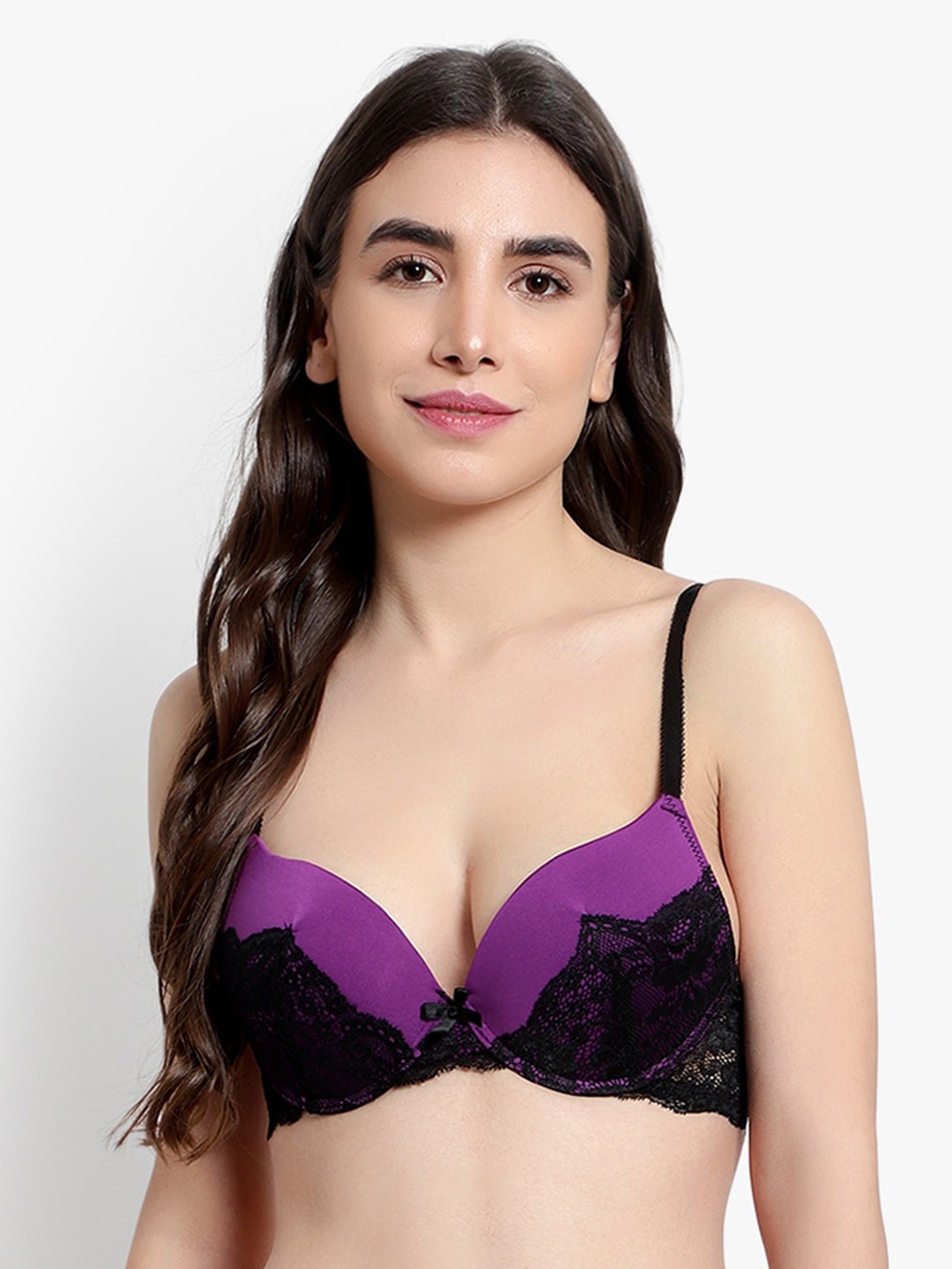 

BRACHY Purple & Black Bra Underwired Heavily Padded