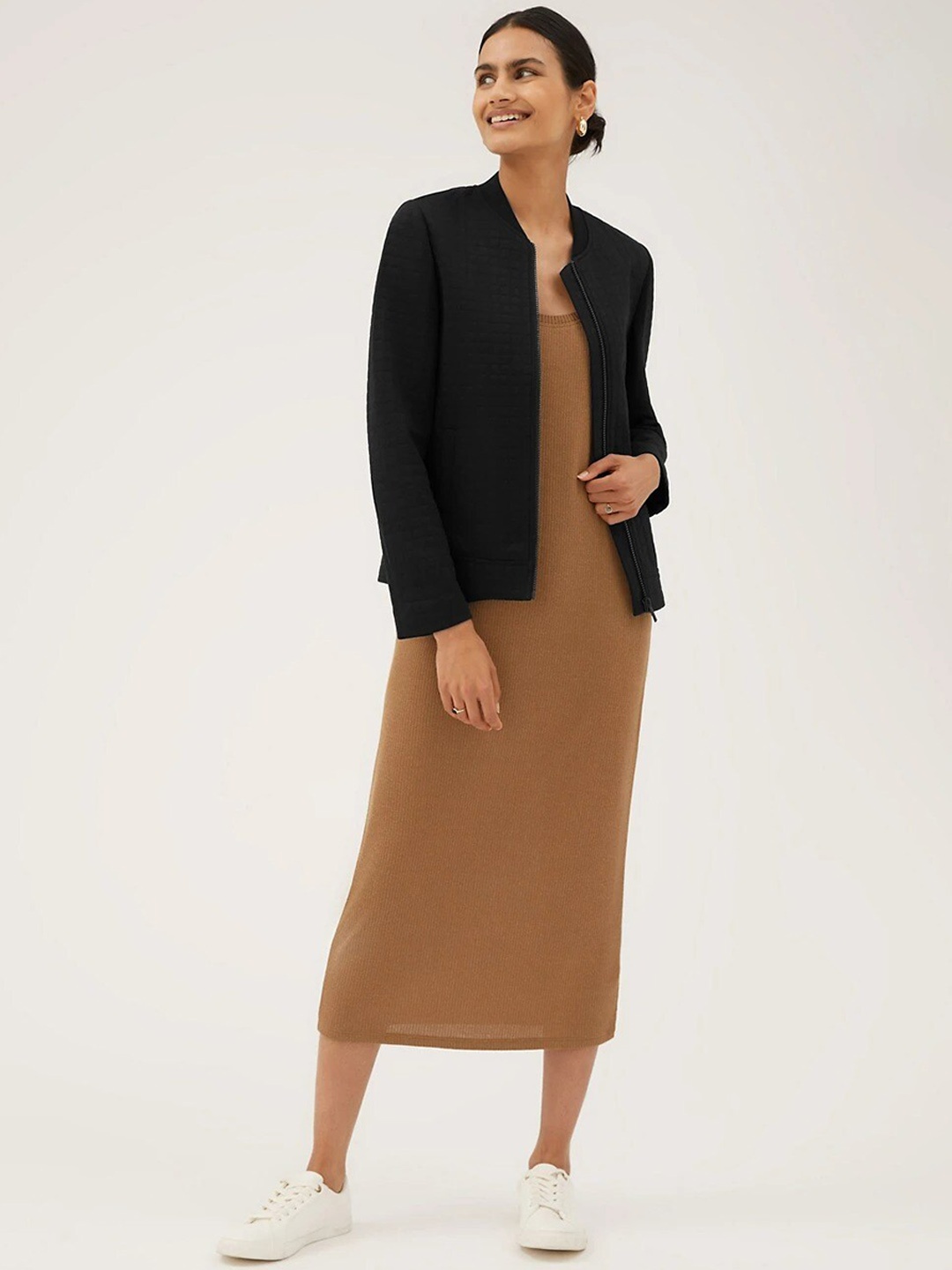

Marks & Spencer Women Black Checked Sweatshirt