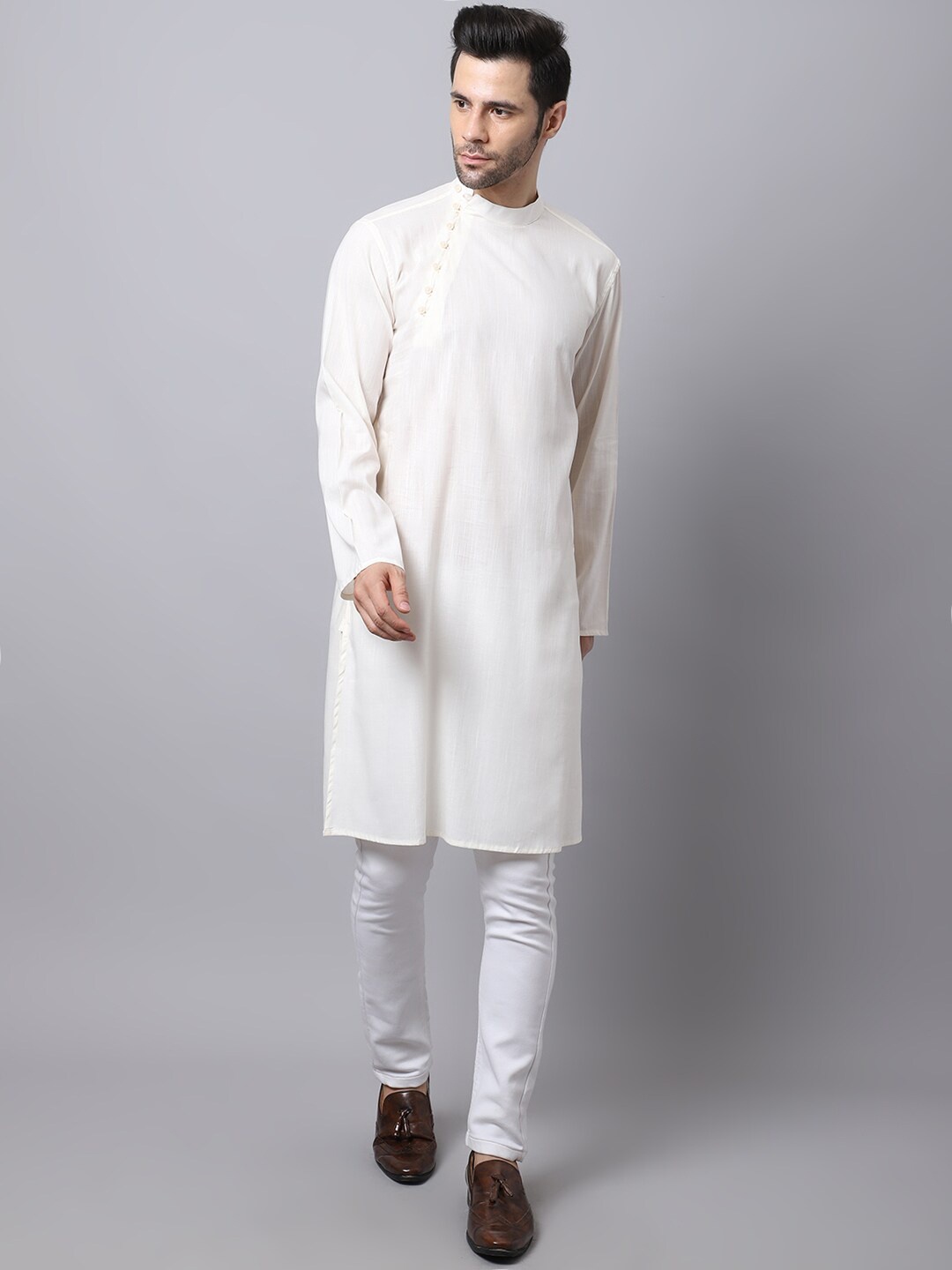 

even Men White Solid Pure Cotton Kurta