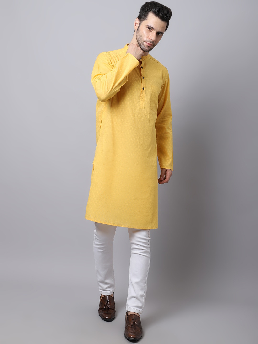 

even Men Yellow Kurta