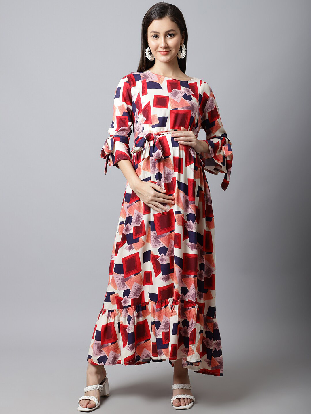 

Moms Maternity Maroon Maternity Maxi Dress