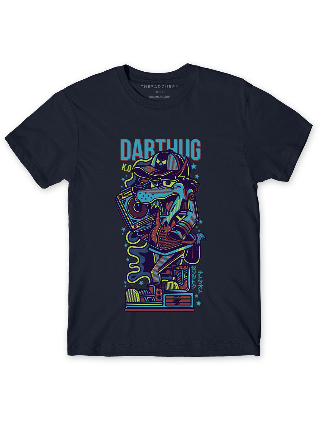

THREADCURRY Boys Navy Blue Typography Printed T-shirt