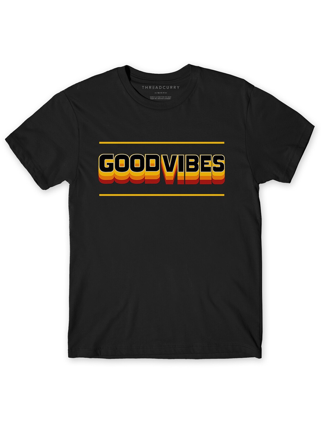 

THREADCURRY Boys Black Typography Printed T-shirt