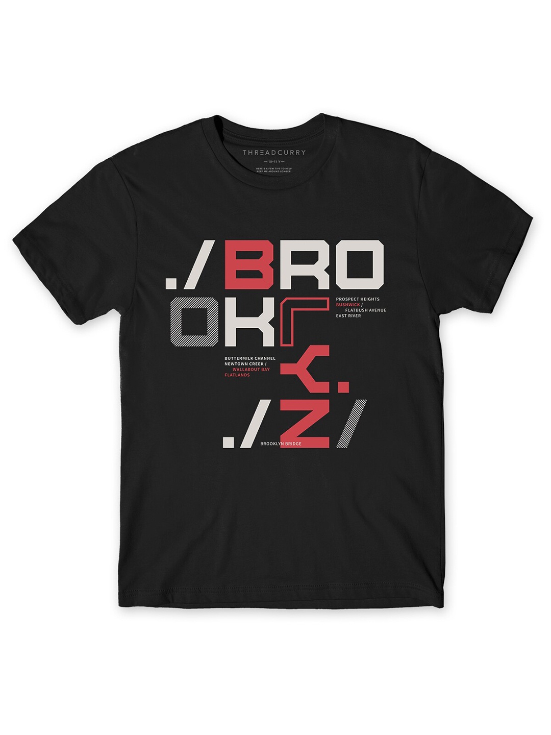 

THREADCURRY Boys Black Typography Printed T-shirt