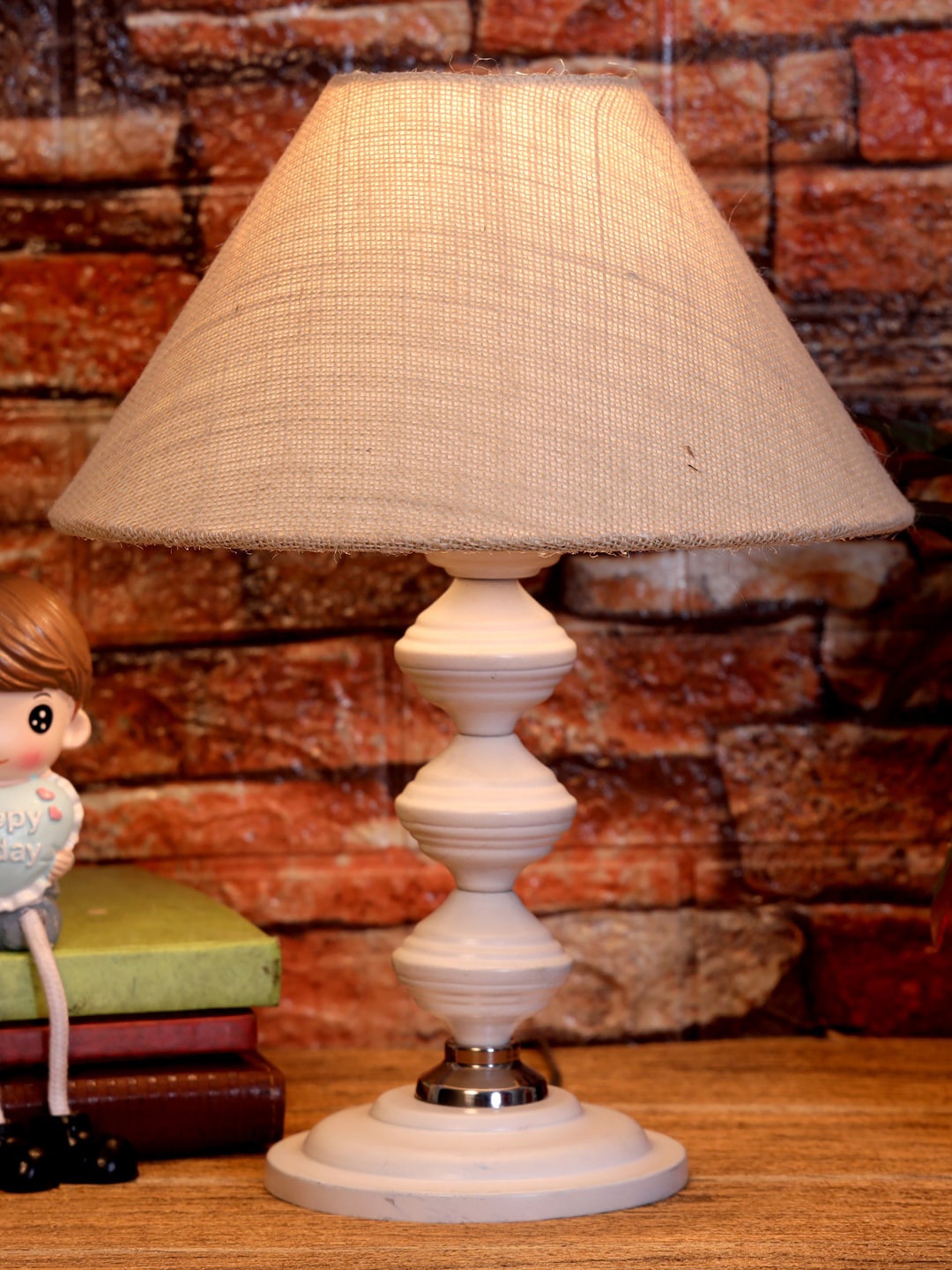 

Foziq White & Beige Solid Table Lamp