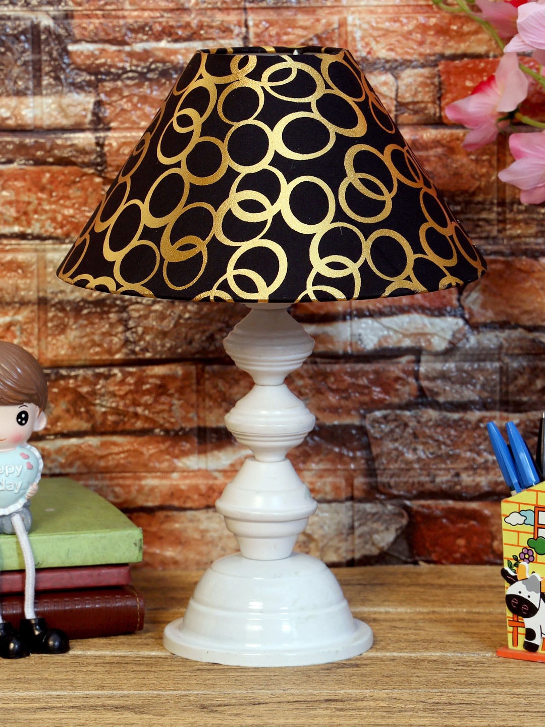 

foziq White & Black Printed Table Lamps