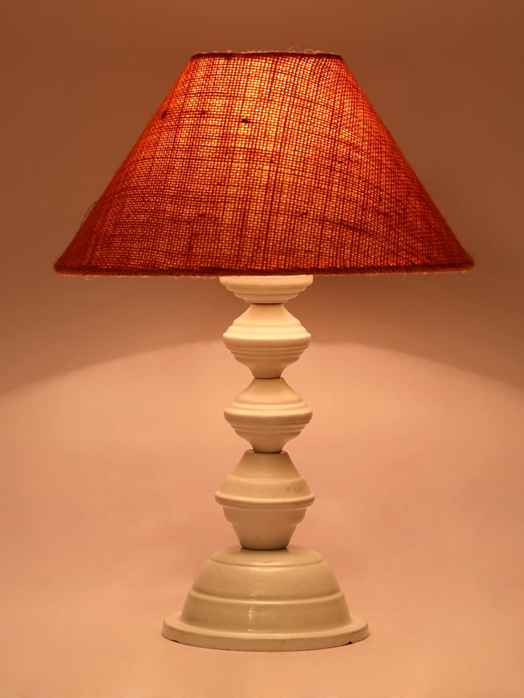 

foziq White & Orange Textured Metal Table Lamp