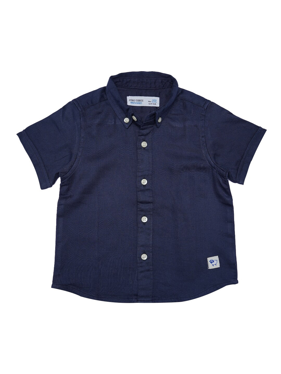 

ZERO THREE Boys Blue Custom Pure Cotton Casual Shirt