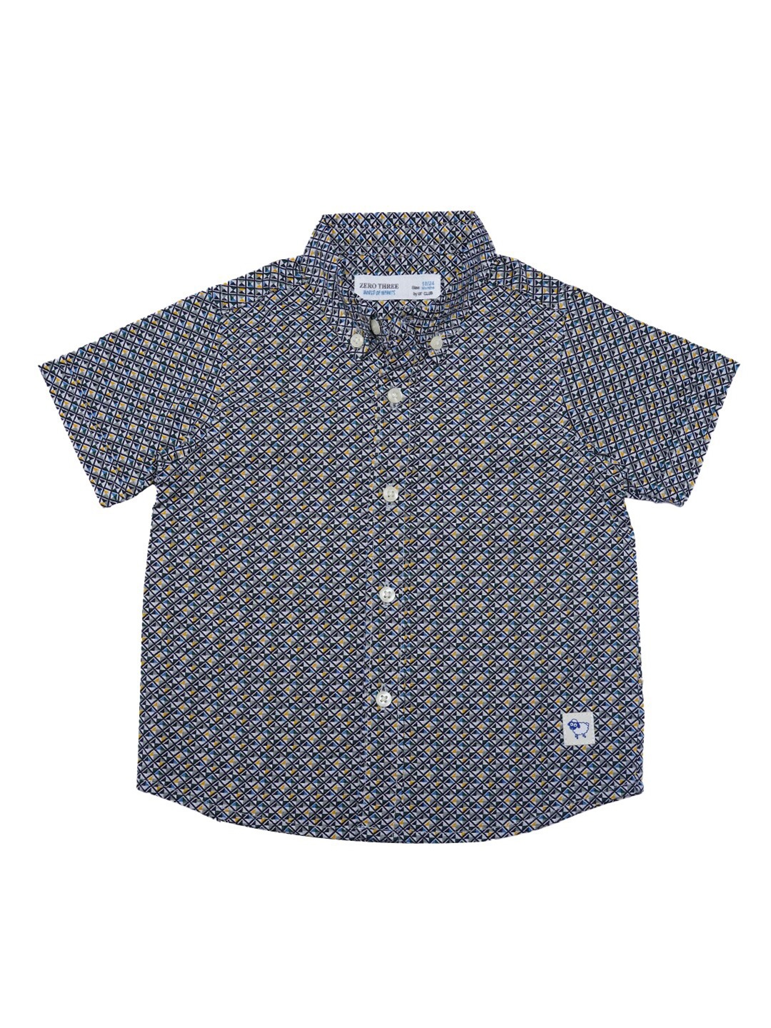 

ZERO THREE Boys Grey Custom Printed Pure Cotton Casual Shirt