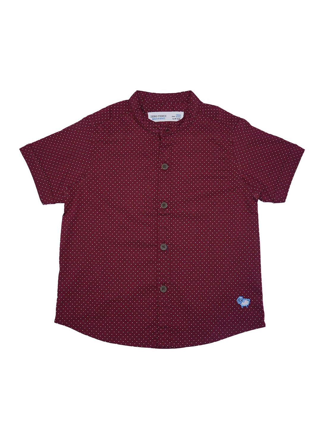 

ZERO THREE Boys Maroon Custom Printed Casual Shirt