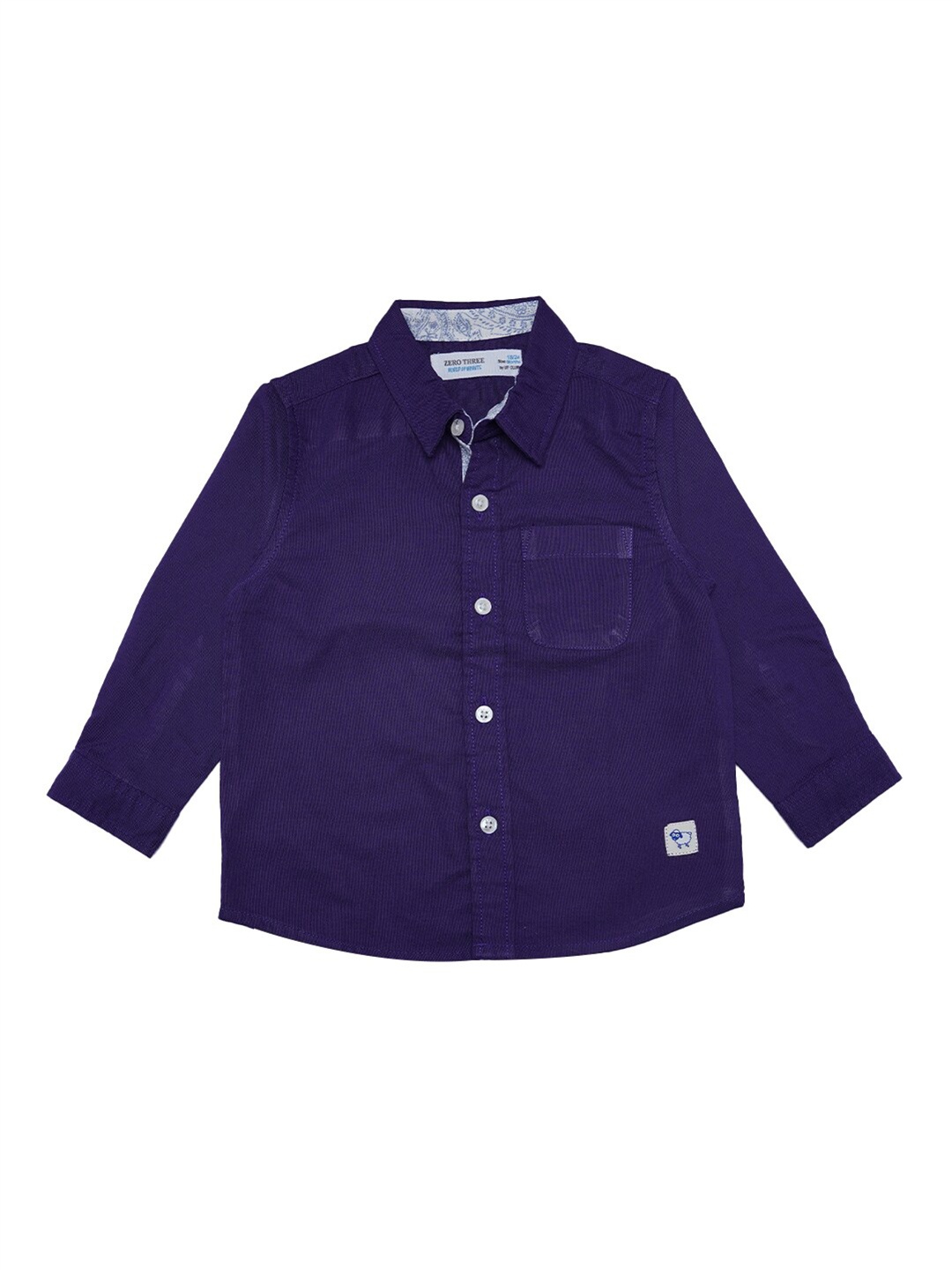 

ZERO THREE Boys Purple Custom Casual Cotton Shirt