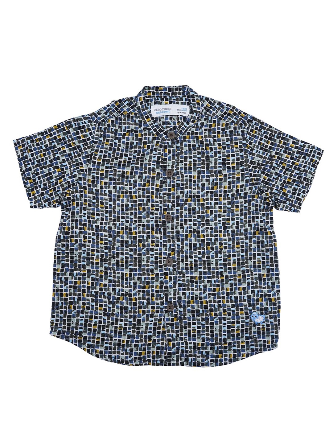 

ZERO THREE Boys Grey Custom Printed Casual Cotton Shirt