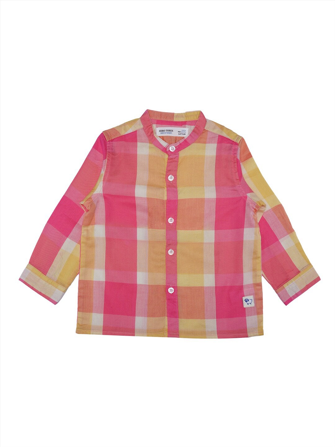 

ZERO THREE Boys Pink Custom Checked Casual Cotton Shirt