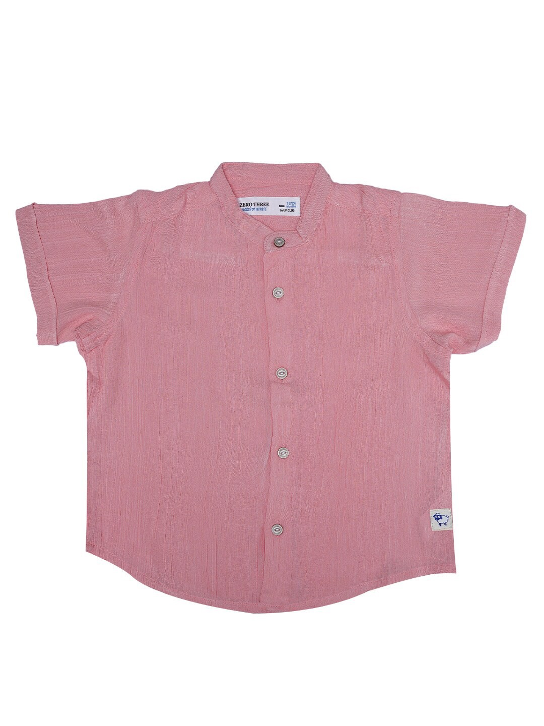 

ZERO THREE Boys Pink Custom Casual Cotton Shirt
