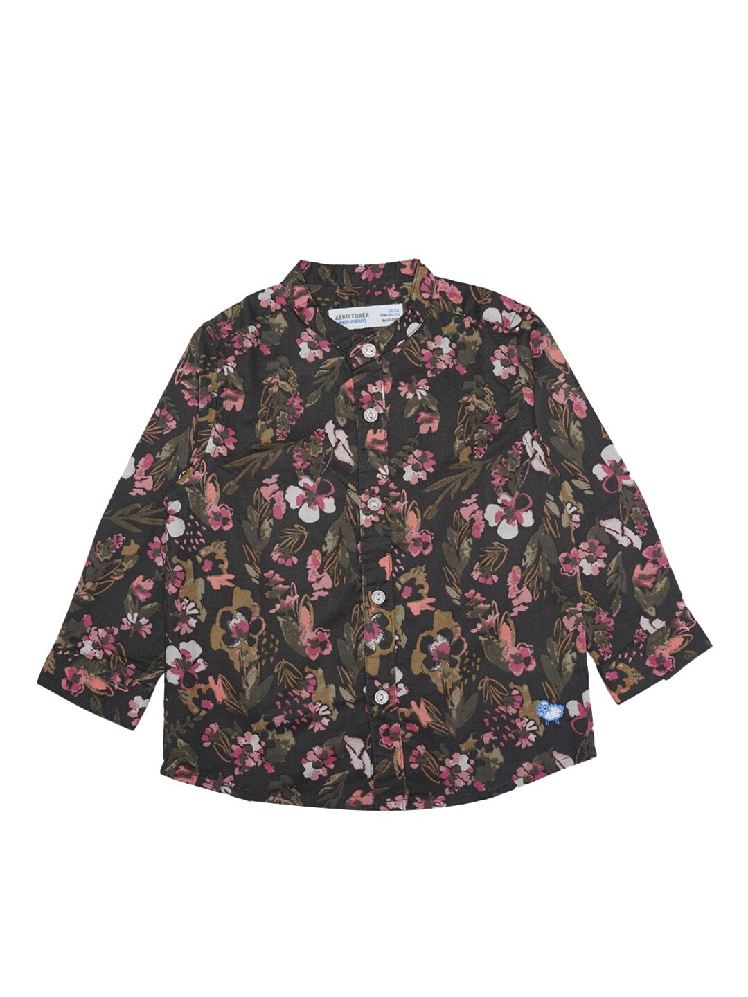 

ZERO THREE Boys Pink Custom Floral Printed Casual Cotton Shirt