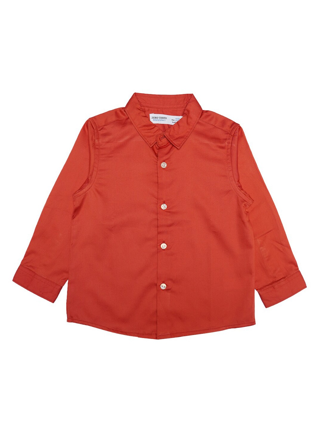 

ZERO THREE Boys Red Custom Casual Cotton Shirt