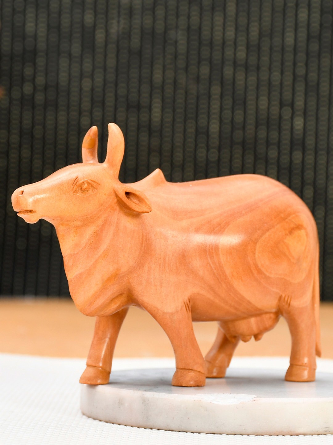 

RDK Beige Kamdhenu Cow Decorative Showpieces