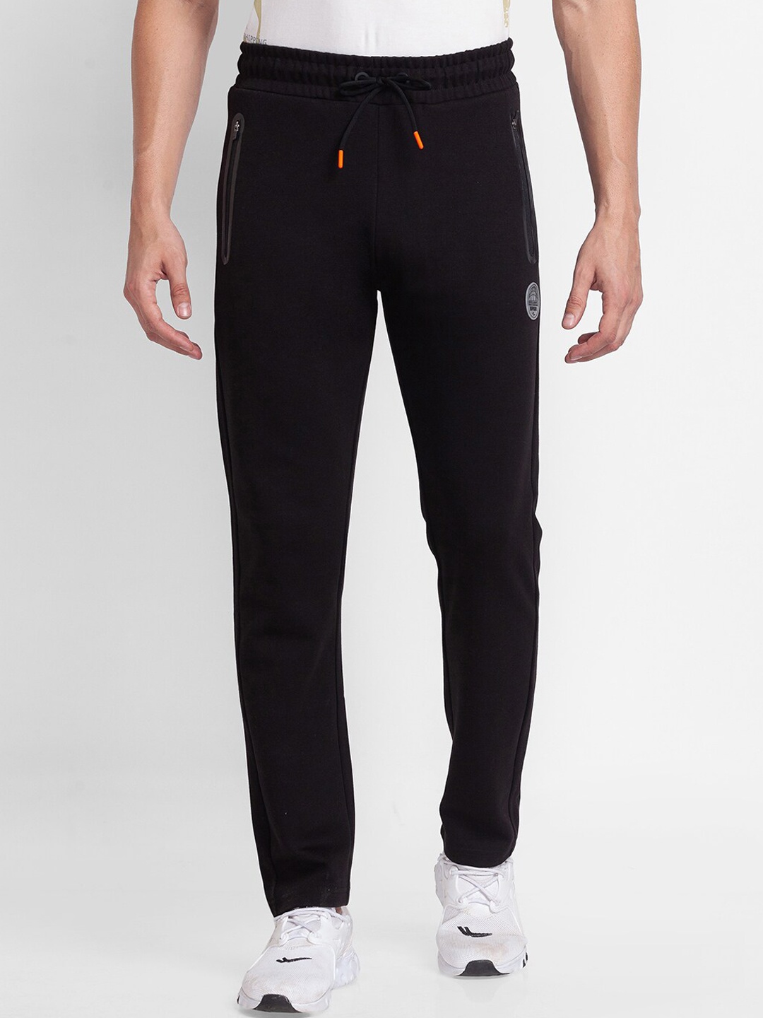 

SPYKAR Men Plus size Black Solid Cotton Track Pants