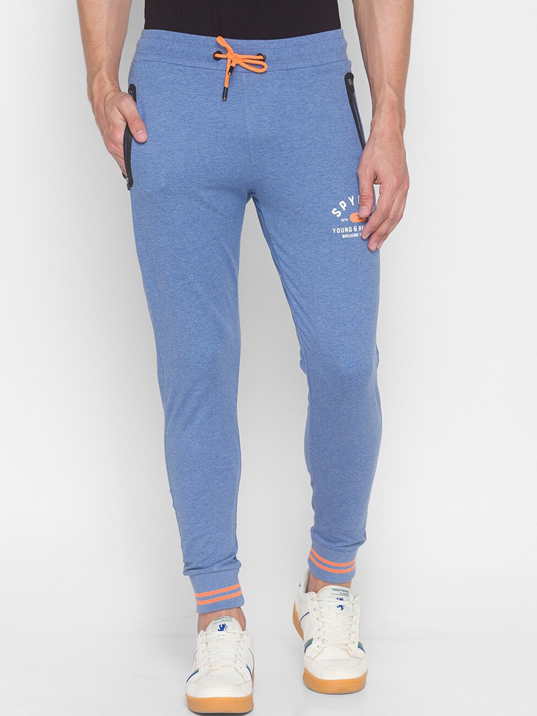 

SPYKAR Men Blue Solid Slim-Fit Cotton Joggers
