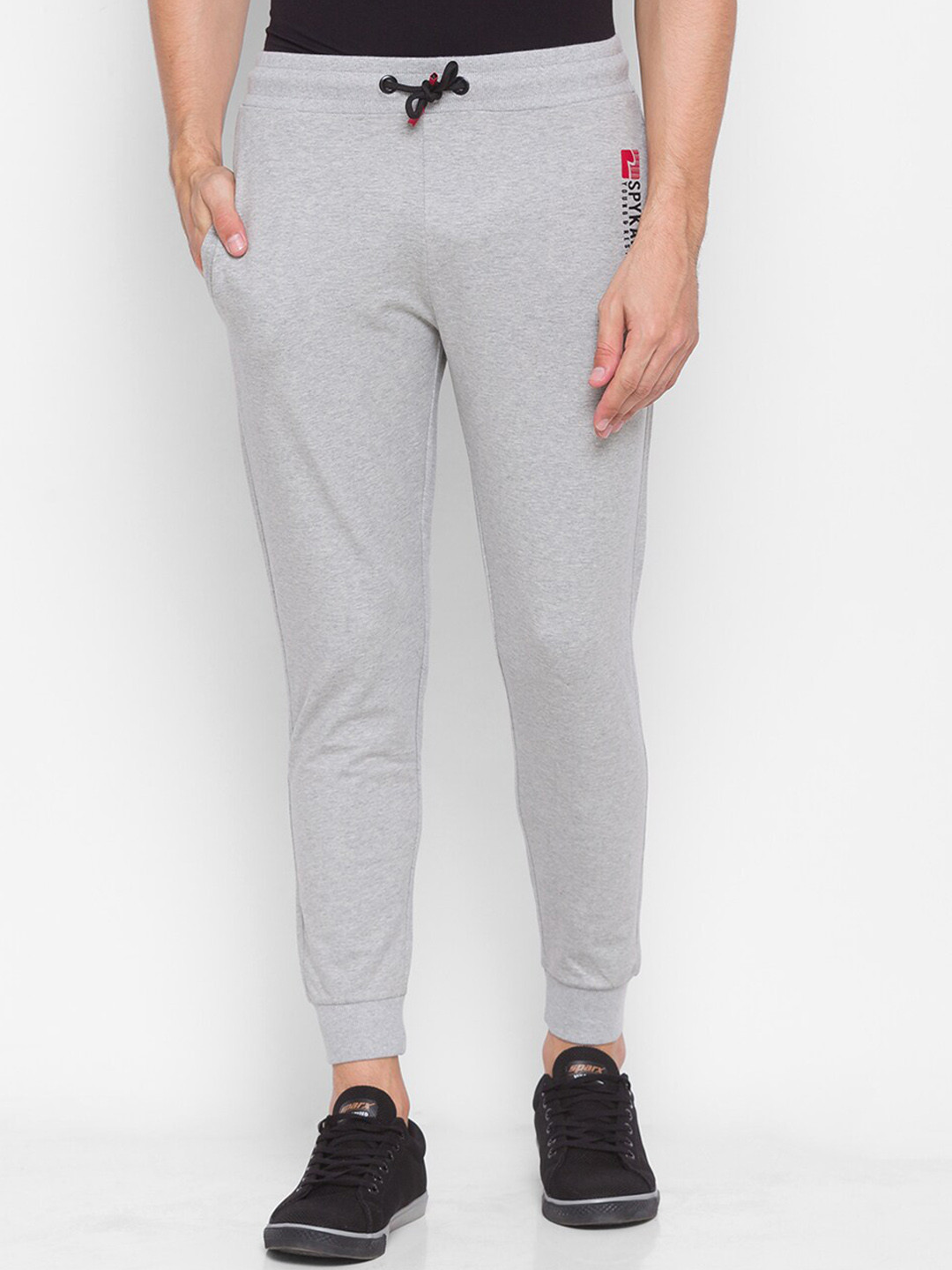 

SPYKAR Men Grey Solid Cotton Joggers