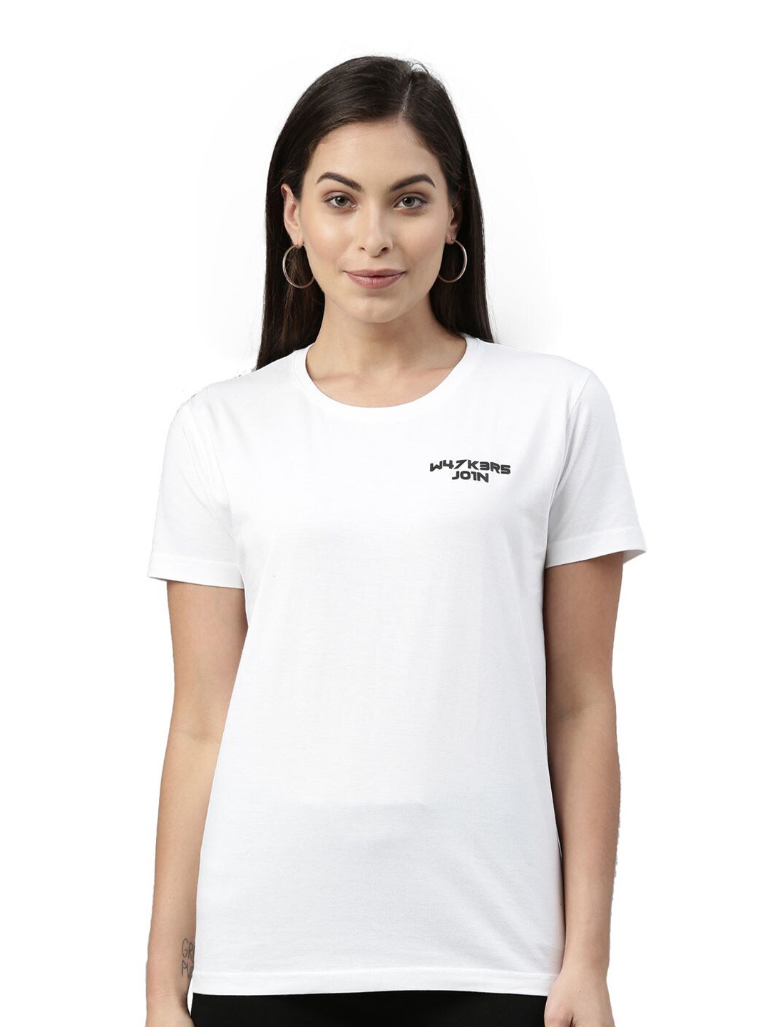 

macmerise Women White Bio Finish T-shirt
