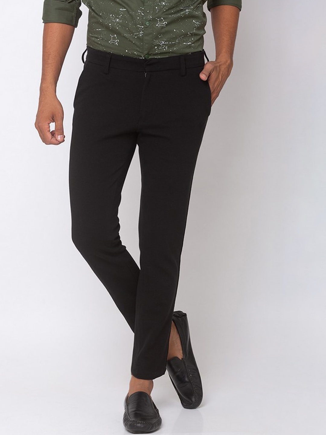 

SPYKAR Men Black Slim Fit Chinos Trousers